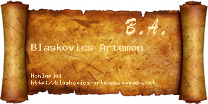 Blaskovics Artemon névjegykártya